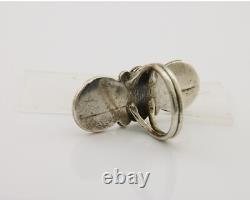 Navajo Ring 925 Sterling Silver Blue Turquoise Native American Artist C. 80's