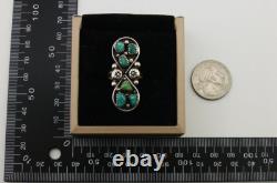 Navajo Ring 925 Sterling Silver Blue Turquoise Native American Artist C. 80's