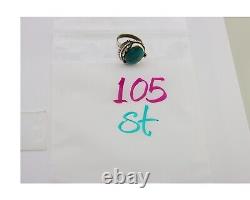 Navajo Ring 925 Sterling Silver Blue Turquoise Native American Artist C. 80's