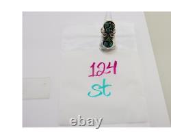 Navajo Ring 925 Sterling Silver Blue Turquoise Native American Artist C. 80's