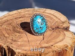 Navajo Ring Native American Jewelry Sterling Silver Matrix Turquoise Sz 7