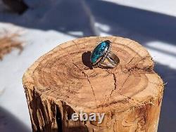 Navajo Ring Native American Jewelry Sterling Silver Matrix Turquoise Sz 7