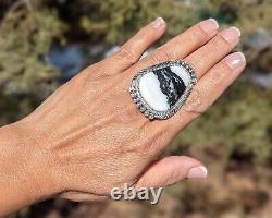 Navajo Ring Native American Jewelry Sterling Silver Signed P Yazzie size 8