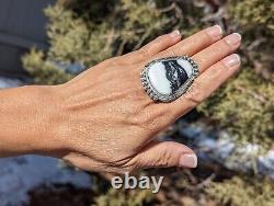 Navajo Ring Native American Jewelry Sterling Silver Signed P Yazzie size 8