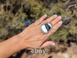 Navajo Ring Native American Jewelry Sterling Silver Signed P Yazzie size 8