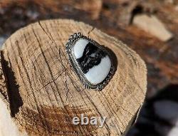 Navajo Ring Native American Jewelry Sterling Silver Signed P Yazzie size 8