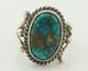 Navajo Ring Sterling Silver Blue Turquoise Vintage Signed Mc 4.75