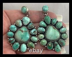 Navajo Royston Turquoise Ss Cluster Earrings Geraldine James