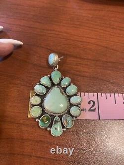 Navajo Royston Turquoise Ss Cluster Earrings Geraldine James