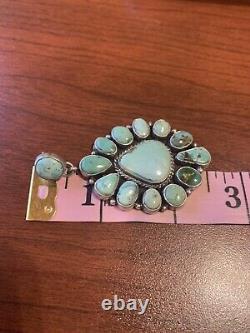 Navajo Royston Turquoise Ss Cluster Earrings Geraldine James