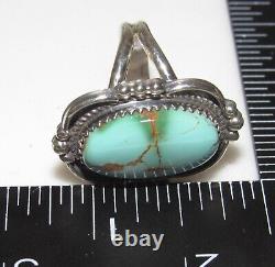 Navajo Royston Turquoise Statement Ring Sz 7.5 Sterling Silver Signed Native