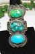 Navajo Royston Turquoise Statement Ring Sz 9 Sterling Silver Signed Native