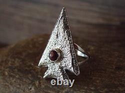 Navajo Sand Cast Sterling Silver Purple Spiny Oyster Arrowhead Ring Size 7 Si