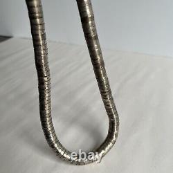 Navajo Silver Bendable Snake Twist Necklace Vtg Native American Beautiful 21