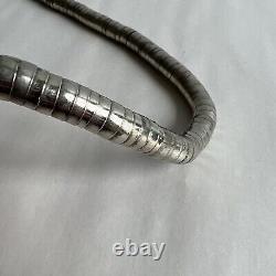 Navajo Silver Bendable Snake Twist Necklace Vtg Native American Beautiful 33