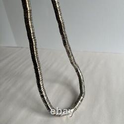 Navajo Silver Bendable Snake Twist Necklace Vtg Native American Beautiful 33