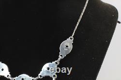 Navajo Silver & Turquoise Native American Southwestern 15-1/2 Necklace Signed A