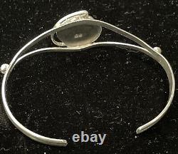Navajo Slave Bracelet 925 Silver Natural Marked BB Turquoise Native American