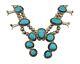 Navajo Squash Necklace 925 Silver Natural Turquoise Native American Artist C. 80s