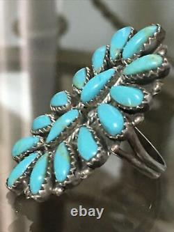 Navajo Sterling P. Jones Turquoise Cluster Ring