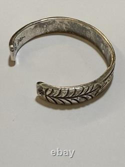 Navajo Sterling Silver & 12K Gold Overlay Cuff Bracelet-Original Signed KBN Bill