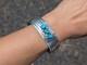 Navajo Sterling Silver Cuff Bracelet Kingman Turquoise Handmade Jewelry Sz 7in