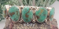 Navajo Sterling Silver Emerald Valley Turquoise Bracelet Native American Indian