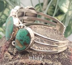 Navajo Sterling Silver Emerald Valley Turquoise Bracelet Native American Indian