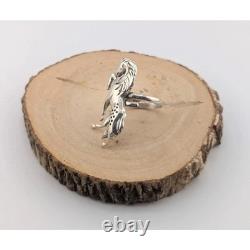 Navajo Sterling Silver Horse Bypass Band Ring Native American Jewelry Sz 12US