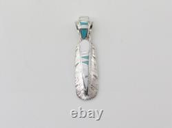 Navajo Sterling Silver Multi-Stone Native American Handmade Pendant