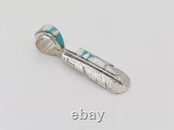 Navajo Sterling Silver Multi-Stone Native American Handmade Pendant