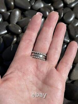 Navajo Sterling Silver Orange Spiny Cluster Jumbo Ring Sz 7.5