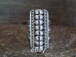 Navajo Sterling Silver Ribbed Row Ring by Johnson Size 6.5