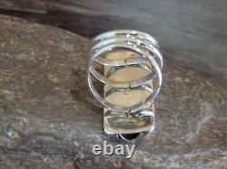 Navajo Sterling Silver Ribbed Row Ring by Johnson Size 6.5