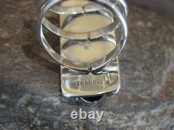 Navajo Sterling Silver Ribbed Row Ring by Johnson Size 6.5