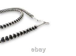 Navajo Sterling Silver Rondelles Saucer Flat Bead Necklace 4mm 18 60418