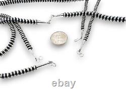 Navajo Sterling Silver Rondelles Saucer Flat Bead Necklace 4mm 18 60418