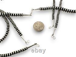 Navajo Sterling Silver Rondelles Saucer Flat Bead Necklace 4mm 18 60418