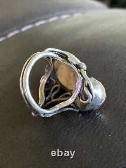 Navajo Sterling Silver Spiny Oyster Ring S-7 Native American Dead Pawn