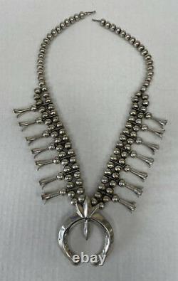 Navajo Sterling Silver Squash Blossom Necklace