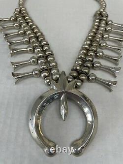 Navajo Sterling Silver Squash Blossom Necklace