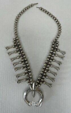 Navajo Sterling Silver Squash Blossom Necklace