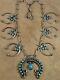 Navajo Sterling Silver & Turquoise Naja Necklace & Earrings By Hemerson Brown
