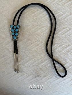 Navajo Sterling Silver and Turquoise Bolo by Dorothy Secatero