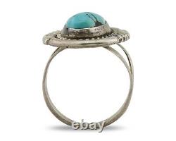 Navajo Turquoise Ring 925 Silver Handmade Native American Artist C. 80's
