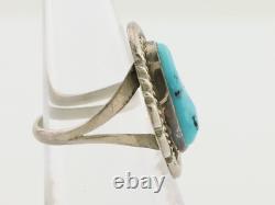 Navajo Turquoise Ring 925 Silver Handmade Native American Artist C. 80's