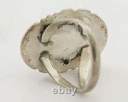 Navajo Turquoise Ring 925 Silver Handmade Native American Artist C. 80's