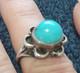 Navajo Turquoise & Silver Flower Shaped Ring Size 5