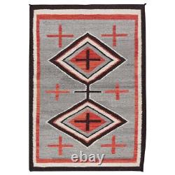 Navajo Two Gray Hill Rug Southwest Native American Art Aztec Kilim Wool Area Rug
