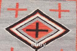 Navajo Two Gray Hill Rug Southwest Native American Art Aztec Kilim Wool Area Rug